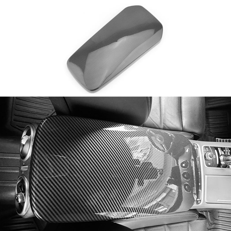 JUIVEEL Carbon Fiber Style ABS Car Central Console Armrest Cover Armrest Cushion Cover Center Console Box Pad Compatible with Kia Stinger 20172024 Accessories