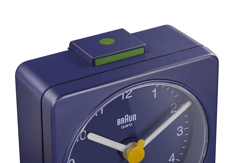 Braun Classic Travel Analogue Clock Compact Size Quiet Quartz Movement Crescendo Beep Alarm in Blue Model BC02BL One Blue One Size Classic - Image 4