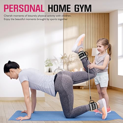 Ayombo Ankle Bands for Working Out, Resistance Bands with Cuffs for Kickbacks Hip, Home Fitness Equipment for Legs Glutes, Exercise Bands for Butt Lift Women, Achieve Stronger and Firmer Lower Body - Image 4
