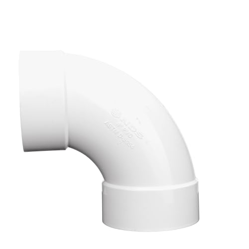 NDS PVC S&D 90° Long-Turn Elbow, 4-Inch, for Hub X Hub Solvent-Weld Connections, for use with 4-Inch Sewer and Drain Pipe, White - Image 2