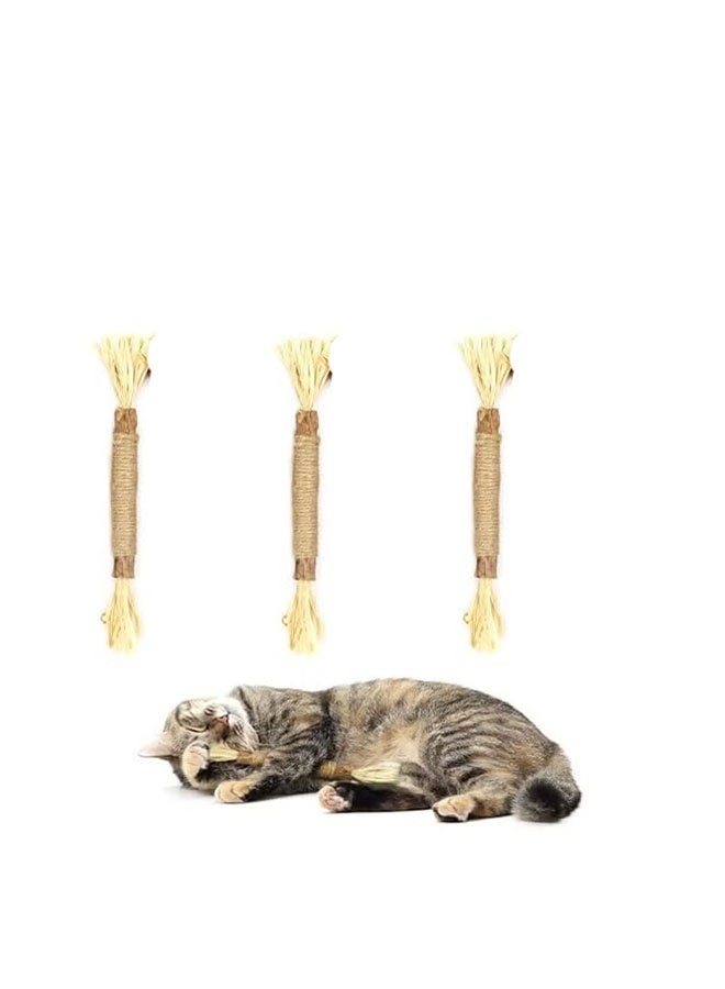 Ailily 6pcs Catmint Natural Silvervine Sticks, Catnip Cat Chew Sticks for Teeth Cleaning, Matatabi Kitten Dental Interactive Toy for Cats Lick (Yellow) - Image 2
