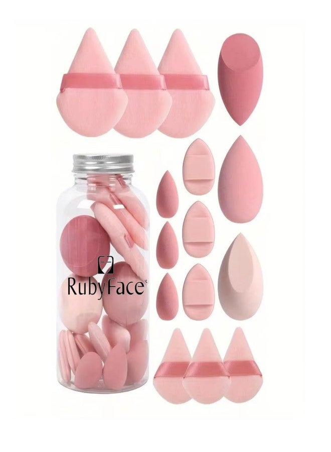 روبي فيس مجموعة إسفنجات مكياج متعددة الألوان من روبي فيس، 15 قطعة - إسفنجات مزج مكياج ناعمة وقابلة لإعادة الاستخدام وخالية من اللاتكس، للاستخدام الرطب/الجاف، إسفنجة مزج بودرة لكريم الأساس والكونسيلر، إسفنجات مكياج قابلة للغسل - Image 1