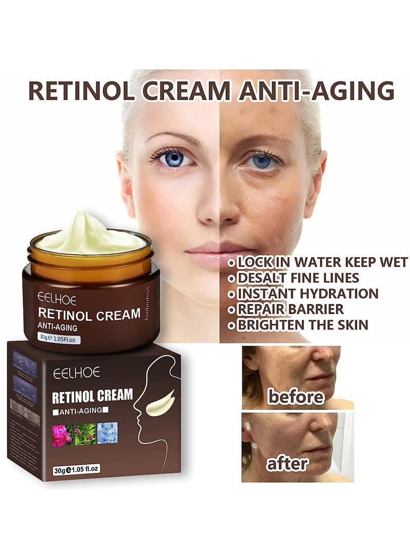 EELHOE Retinol Cream, Ant-Aging Wrinkle Firming Cream, Retinol Firming and Revitalizing Cream 30g - Image 3