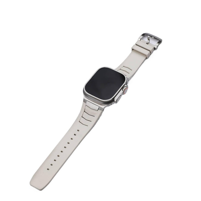 سوار ساعة ذكية سوار رياضي من السيليكون متوافق باللون أسود قابل للتعديل مع Apple Watch 42/44/45/49mm بملاءمة قابلة للتعديل وحزام بديل - Image 4