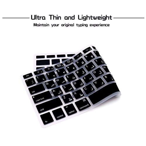 HRH Persian Farsi Language Silicone Keyboard Cover Skin for MacBook Air 13,for MacBook Pro 13/15/17(with or w/Out Retina Display,2015 or Older Version),for iMac Older USA Keyboard Protector-Black - Image 5
