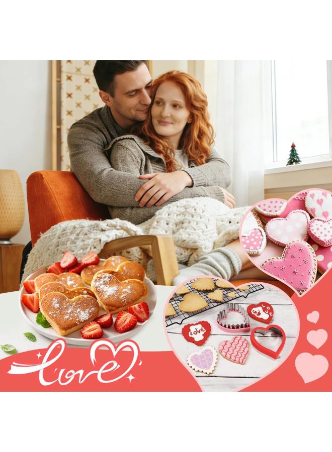 KULENAND Heart Cookie Cutter Set, 10-Piece Stainless Steel Biscuit Cutters for Valentine's Day Baking, Cake & Cookie Decorating, Dishwasher Safe (1 to 4-Inch) - Image 2