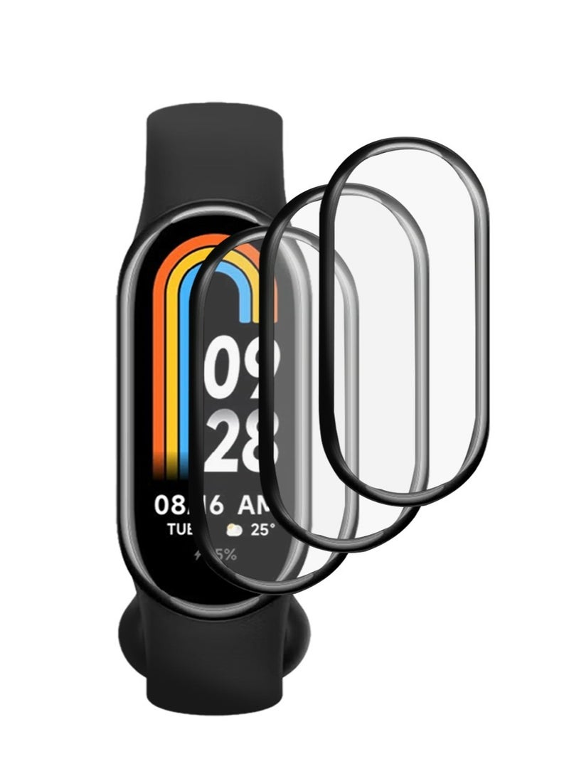 3 PC Xiaomi Band 8 Screen Protectors, [Anti-Oil] [Anti-Bubble] [HD Clear] Full Protection Soft Screen Protector Glass Film Explosion-proof LCD Watch for Xiaomi Band 8  - Image 1
