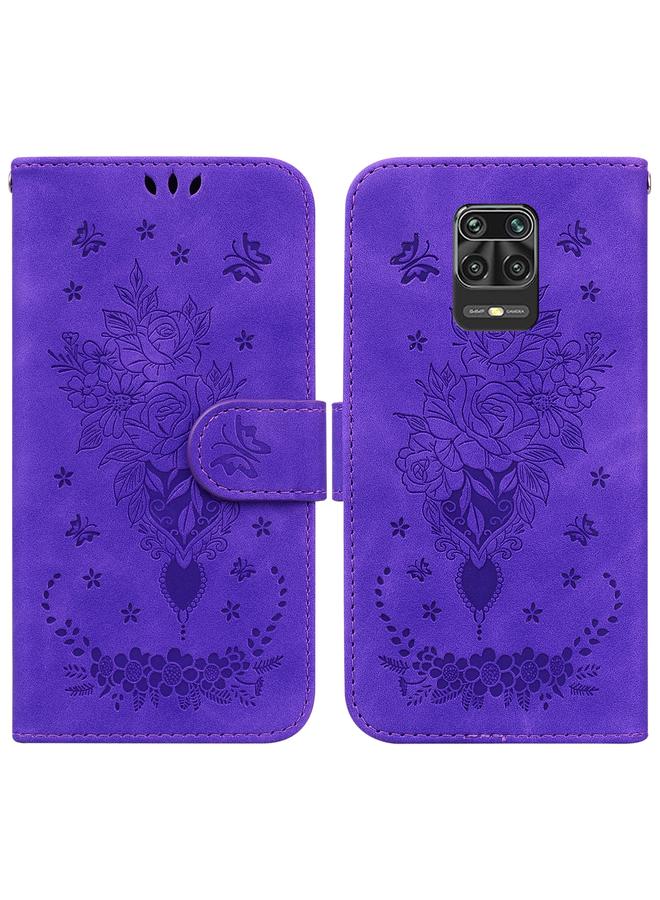 Case For Xiaomi Redmi Note 9 Pro / 9S / 9 Pro Max Butterfly Rose Embossed Leather Phone Case