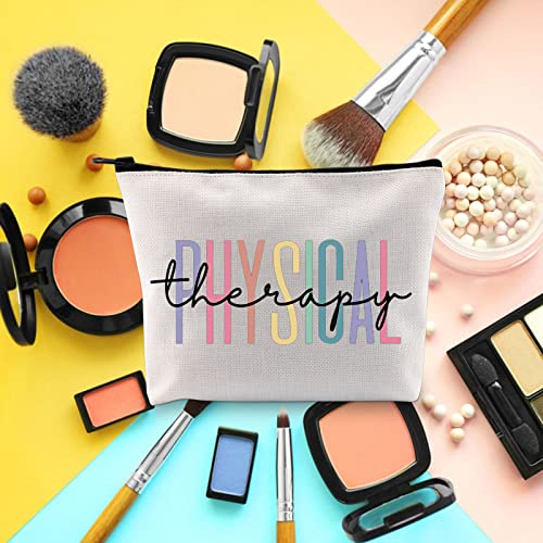 BLUPARK Physical Therapy Gift Cosmetic Bag Multicolor Marble Canvas Cosmetic Case for Travel - Image 4