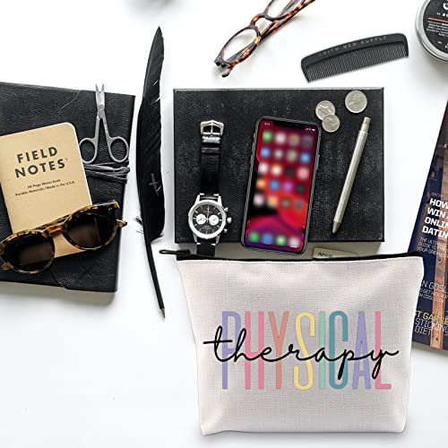 BLUPARK Physical Therapy Gift Cosmetic Bag Multicolor Marble Canvas Cosmetic Case for Travel - Image 5