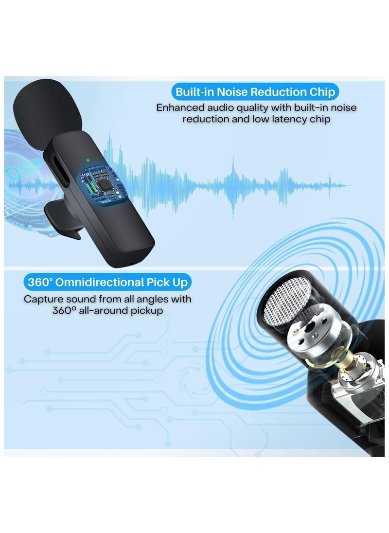 Generic Wireless Lavalier Microphone for iPhone and Type-C Android - Plug and Play, Noise Cancelling, Dual Mic, 2.4GHz for Video Recording, Streaming, Vlogging, Interviews, YouTube, TikTok, Zoom（Dual mic，4-pack）  - Image 4