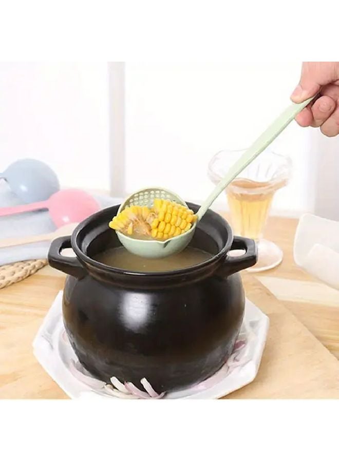 2 In 1 Soup Spoon And Strainer Kitchen Utensil Long Handle Random Color - Image 5