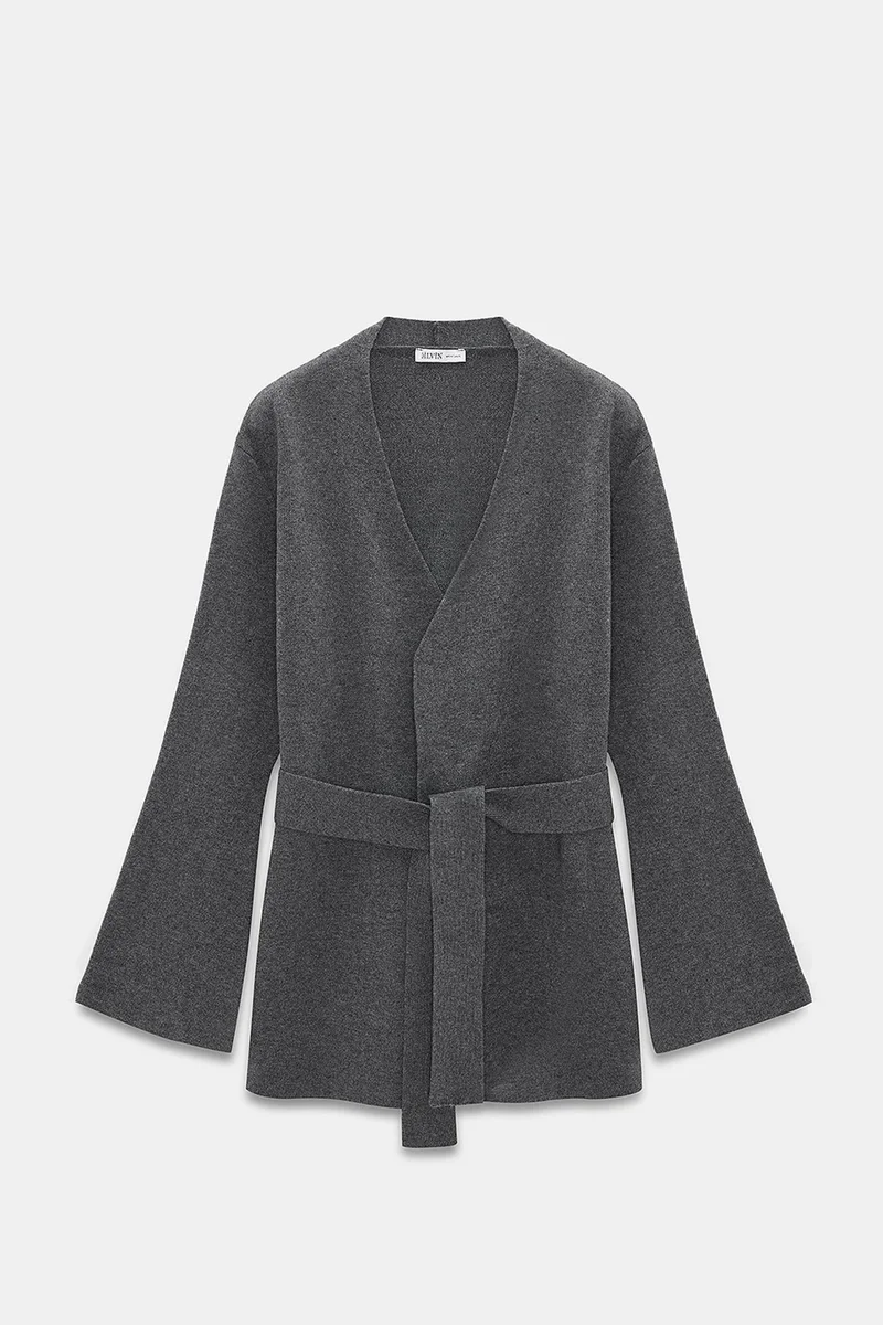 Dilvin Charcoal Grey DILVIN Women's Acrylic Wool Blend Cardigan for Women | Best Price UAE