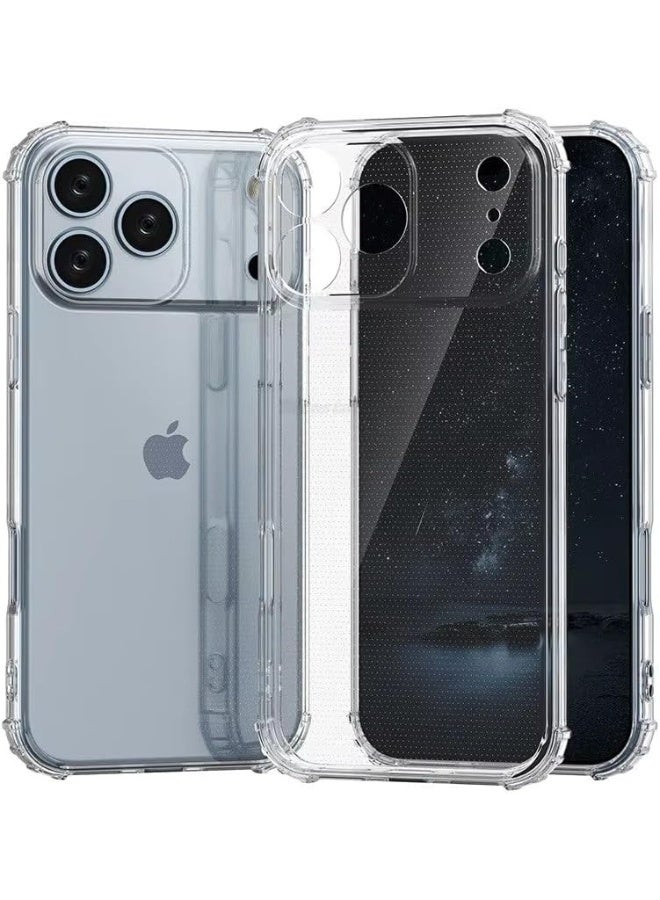 Muzz حافظة هاتف آيفون 17 برو ماكس شفافة، زوايا معززة مقاومة للخدش من TPU مطاط ناعم سيليكون أفضل غطاء واقي للكاميرا الشفاف لآيفون 17 برو ماكس 2025 - Image 1