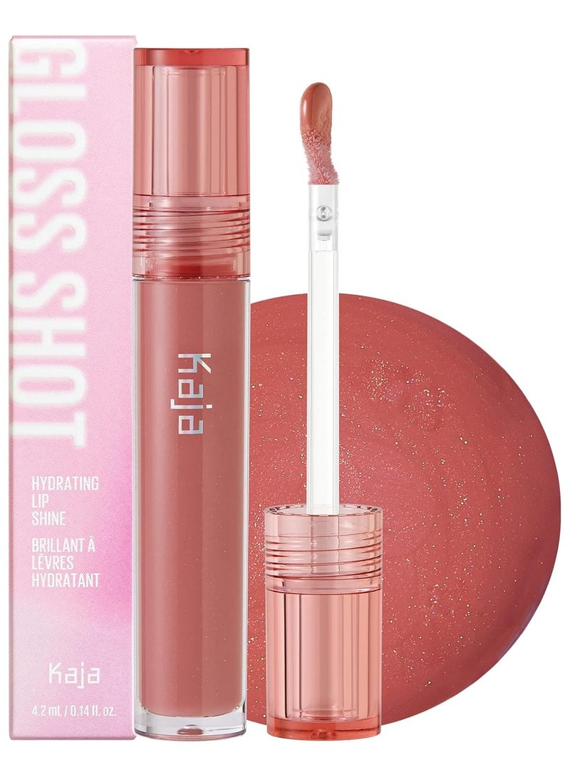 KAJA Lip Balm - Gloss Shot - Pink Drink Nude Beige Lip Gloss with White Pearls - High Shine Sheer Hydrating Non-Sticky Juicy Plumper Lips with Jojoba Oil Shea Butter 0.14 FL Oz - Image 1