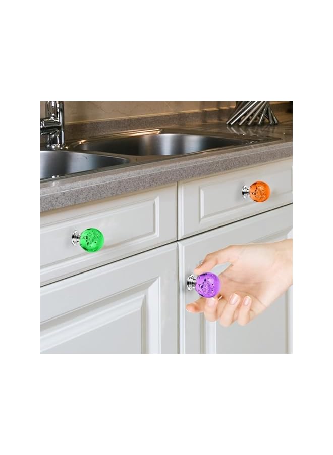 The Bros 10 PCS Colorful Cabinet Knobs Round Glass Bubbles Knobs 30mm Smooth Drawer Pulls Handle for Home, Cabinet, Drawer and Dresser with 10 Screws - Image 4