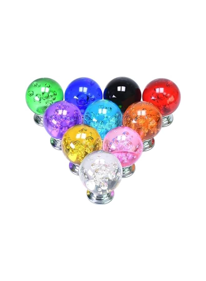 The Bros 10 PCS Colorful Cabinet Knobs Round Glass Bubbles Knobs 30mm Smooth Drawer Pulls Handle for Home, Cabinet, Drawer and Dresser with 10 Screws - Image 3