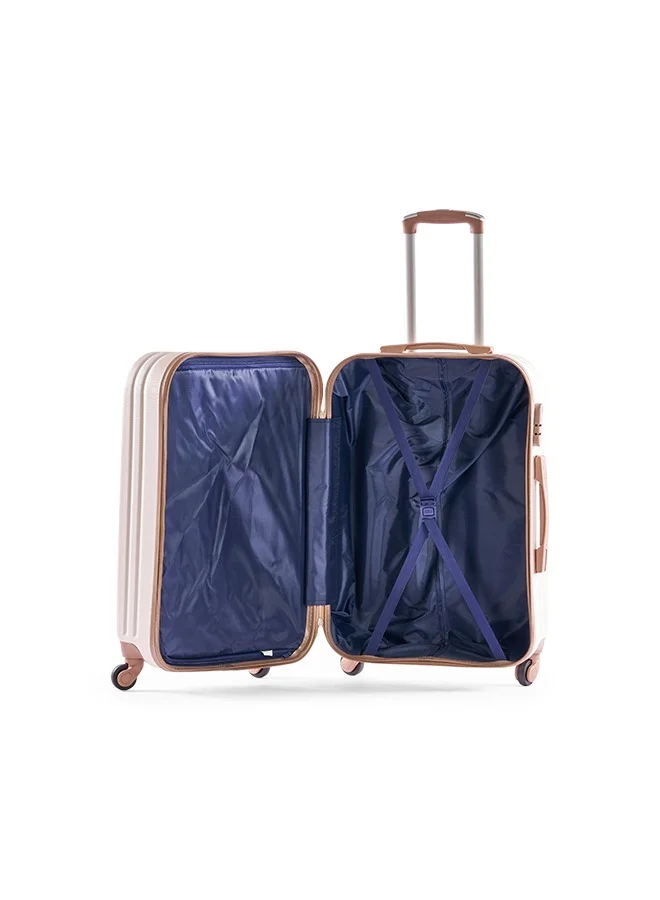 LIMRA Hardside 6 Piece Luggage Trolley Set Beige/Gold