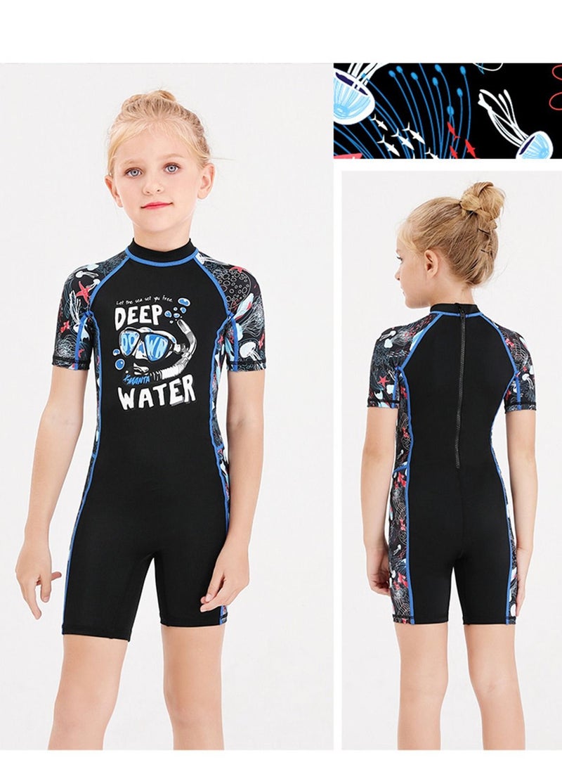 DIVE & SAIL Keep Warm Children Diving Suit Three-layer High Elastic Wetsuit For Girls Black - Image 2