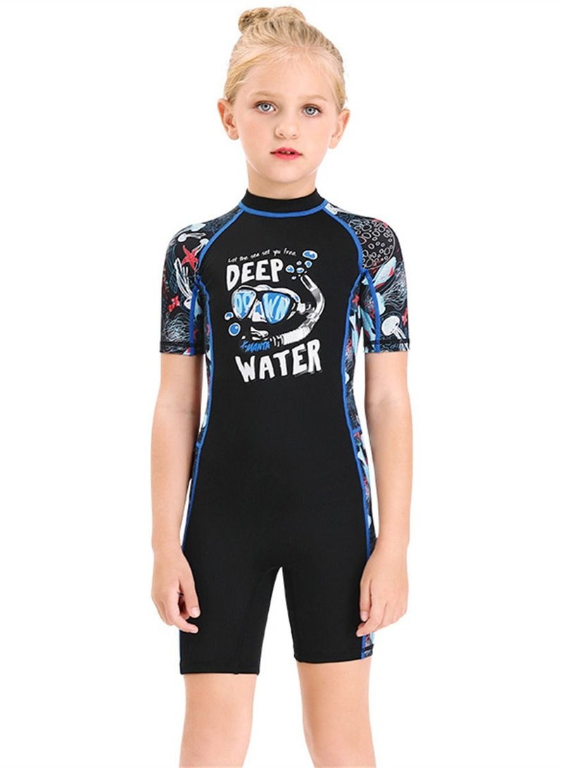 DIVE & SAIL Keep Warm Children Diving Suit Three-layer High Elastic Wetsuit For Girls Black - Image 1