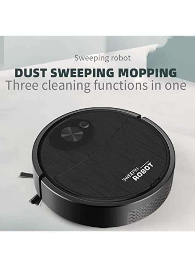 Automatic Robotic vacuum cleaner - rechargeable household Robotic vacuum cleaner intelligent sweeping robot easy to operate Robotic vacuum cleaner Floor cleaning, ideal for pet hair hard floor black
