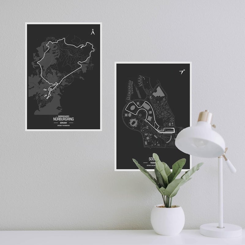 CodersParadise Formula 1 Wall Posters - Pack Of 6 | 8x12 inch (A4 Size) | Wall Poster For Home Bedroom, Living Room Décor And Aesthetics | Included Glue Dots (F1 Race Maps) - Image 5