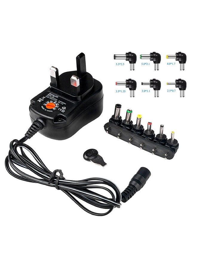 12W Universal AC And DC Adapter With Tip Black - Image 1
