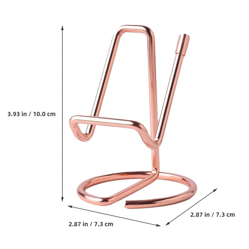 Rose Gold Metal Phone Stand Holder 2 Pack Portable Desktop Support for Office Home - Image 3