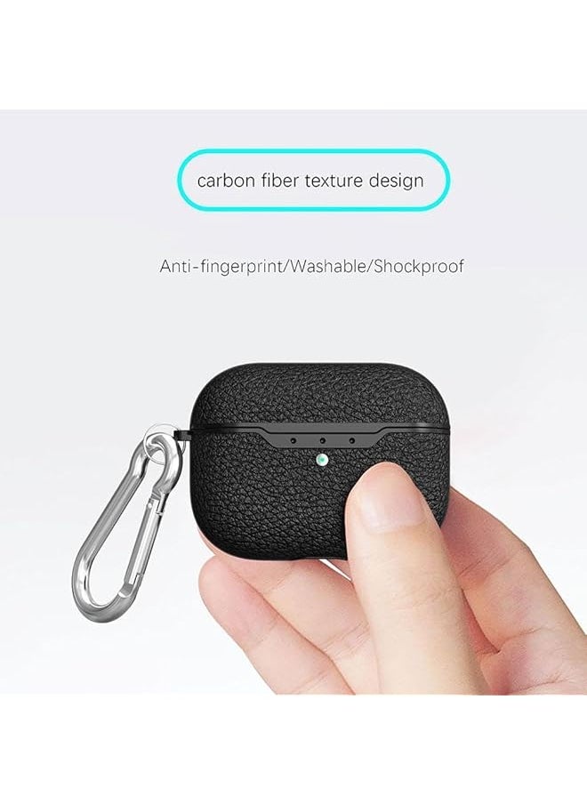 erorex - For Airpods 4Th Generation Case Compatible With Airpods 4 Gen 2024 Usb C Premium Faux Pu Leather Drop Protection Cover With Keychain Navy Blue - Image 1