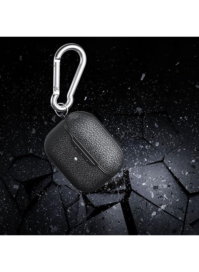 erorex - For Airpods 4Th Generation Case Compatible With Airpods 4 Gen 2024 Usb C Premium Faux Pu Leather Drop Protection Cover With Keychain Navy Blue - Image 1