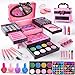GORISPI Kids Makeup Sets for Girls 66pcs Real Cosmetic for Kids Toys with Mirror Princess Washable Girls Makeup Kit NonToxic Safe Brithday Gifts for 3 4 5 6 7 8 10 12 Years OldPink Black - Image 2