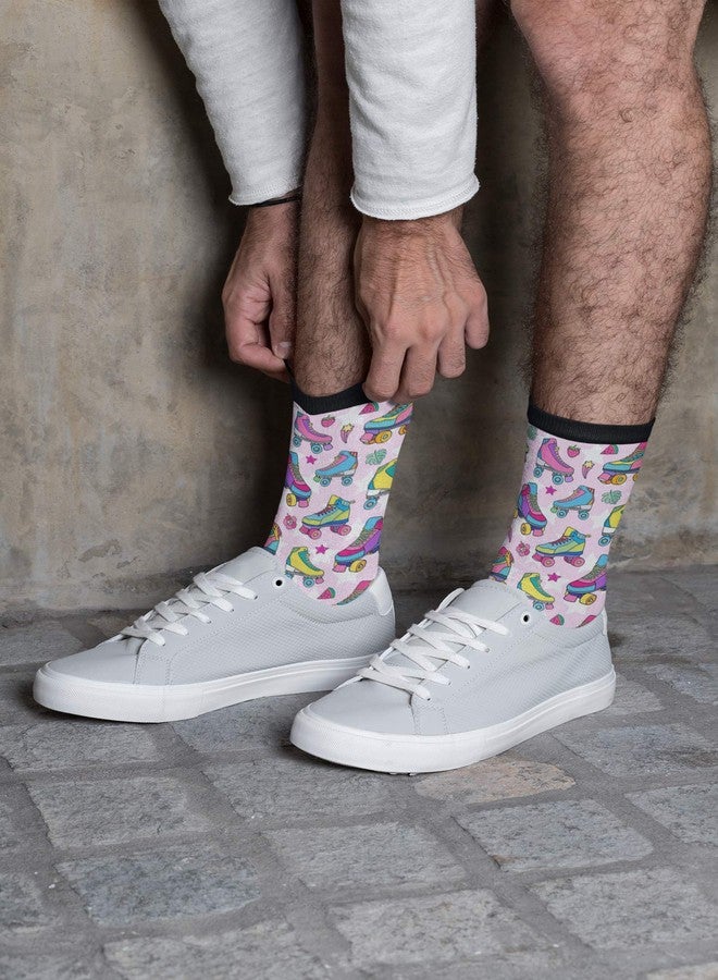 ياتيه جوارب Yaateeh الملونة بتصميم أحذية التزلج، جوارب متوسطة الطول، جوارب رسمية، جوارب طويلة كاجوال للرجال والنساء والأولاد والبنات - Image 5