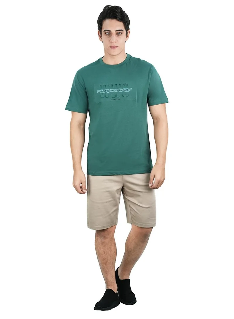 GIORDANO Men's Slim Fit Cotton Jersey Crew Neck Print Tee | WWS Graphic