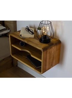 Craftware Craftware Wooden Wood Floating Nightstand Teak Finish Modern Bed Side Table Imperial Teak Polish Clasic Bed Side nightstand Shelf Organize Storage for Home Decor  - Image 5