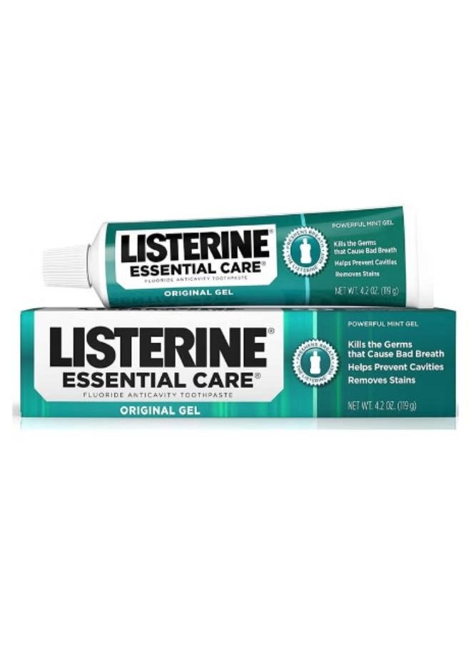 Listerine 3 Piece Set Essential Care Toothpaste Powerful Mint Gel 3X119 G  - Image 3