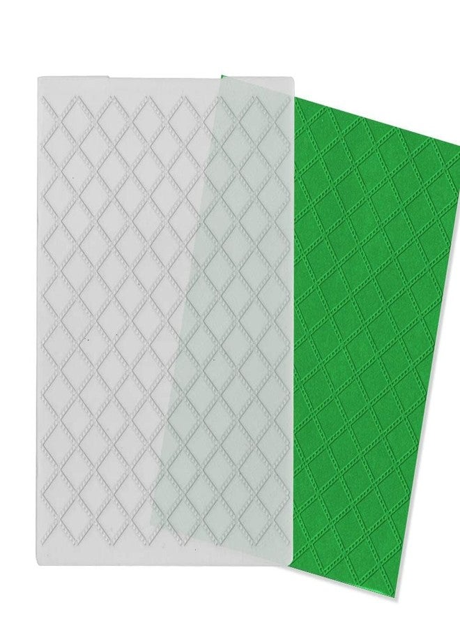 Hying Diamond Square Plastic Embossing Folders for Card Making, Buffalo Plaid Embossing Folder DIY Craft Folders Template Stencils for Scrapbooking Photo Album Decorations, 6.1 × 4.4 Inch - Image 1