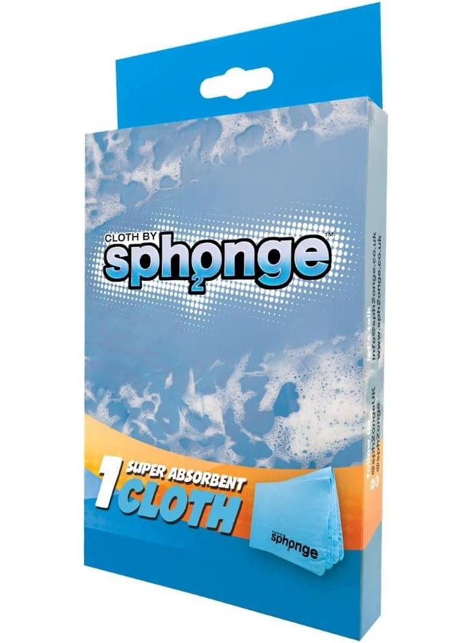 SPH2ONGE SPH2ONGE Super Absorbent Cloth (Blue) | Multi-Purpose | Designed to Hold x10 Its Weight in Liquid | Re-usable | Perfect All Around Your Home | Effective on Every Surface | Drip-Free and Durable - Image 1