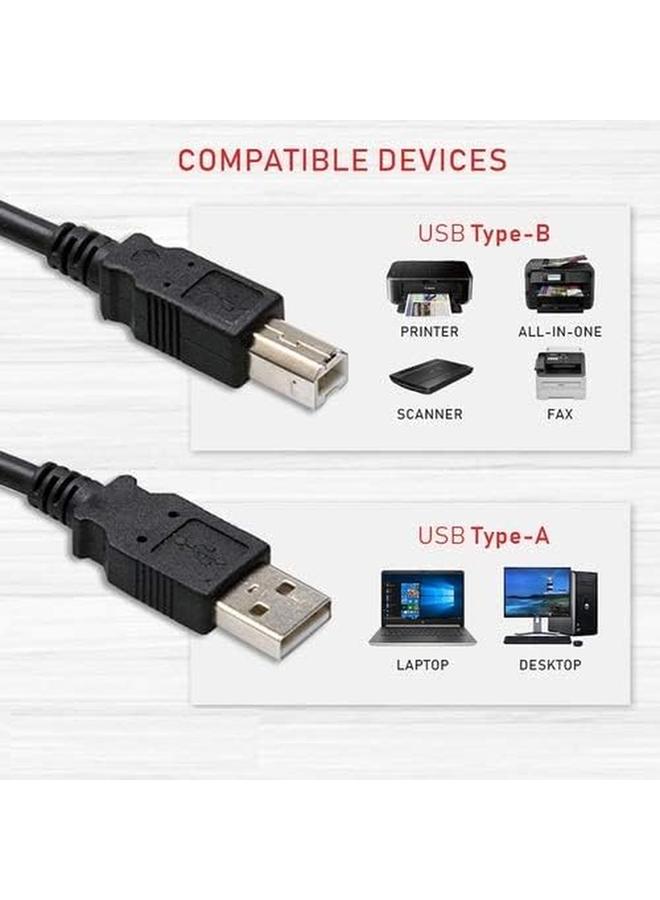إي داتا لايف كابل طابعة USB 2.0 بطول 5 متر ذكر إلى ذكر كابل نقل البيانات متوافق مع طابعات طابعة Dl - Image 3