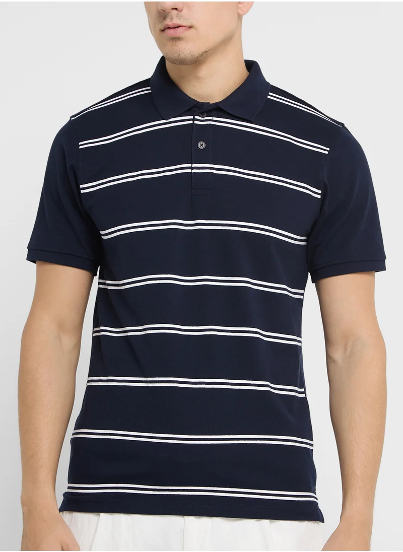 Robert Wood Striped Polo Shirts