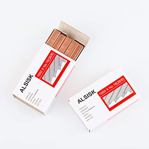 Alsisk 26/6 Standard Staples,1/4 Inch Leg,4 Boxes-4000, Rose Gold - Image 2