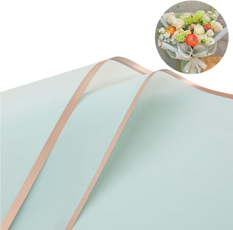 BBJ WRAPS Waterproof Floral Wrapping Paper Sheets Fresh Flowers Bouquet Gift Packaging Korean Florist Supplies, 20 Sheets (Green) - Image 1