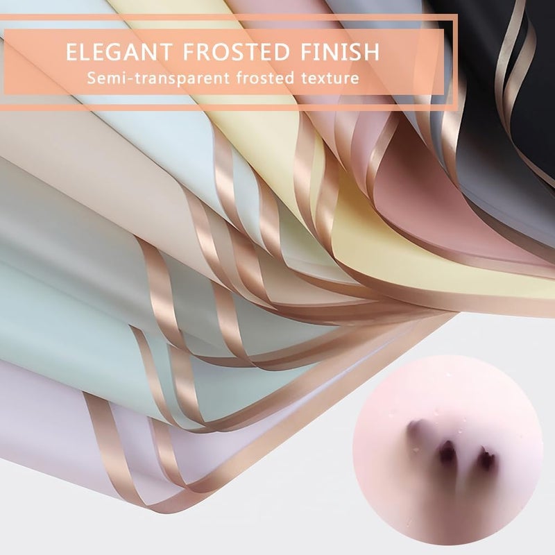 BBJ WRAPS Waterproof Floral Wrapping Paper Sheets Fresh Flowers Bouquet Gift Packaging Korean Florist Supplies, 20 Sheets (Green) - Image 2