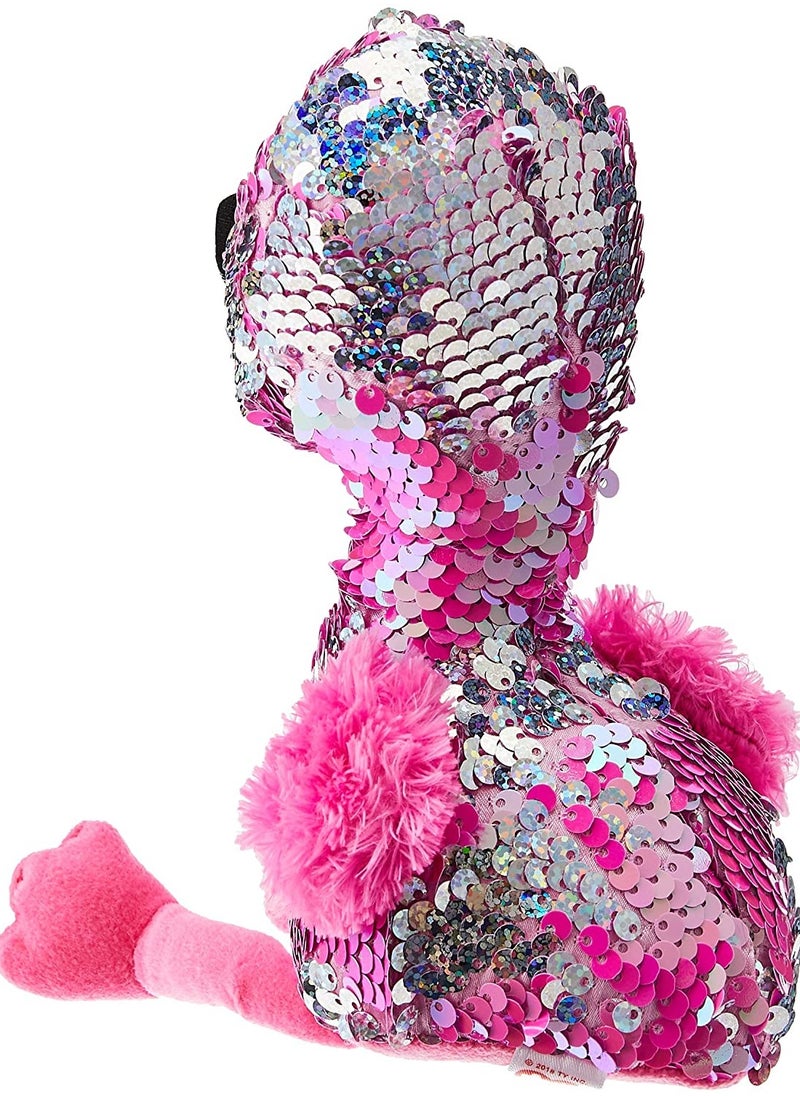 Ty Beanie Babies Pinky Flamingo Reversible Sequin Plush  - Image 3