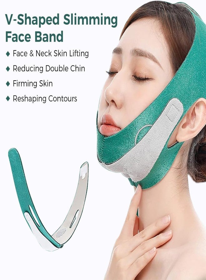 BIRDLINE V-Shape Face Slimming Belt | Double Chin Shaper for Men and Women | Facial Lift Mask for Slimming Cheeks, Anti-Wrinkle Chin Strap, Reusable Nylon Face Slimming Bandage (Multicolor) - Image 2