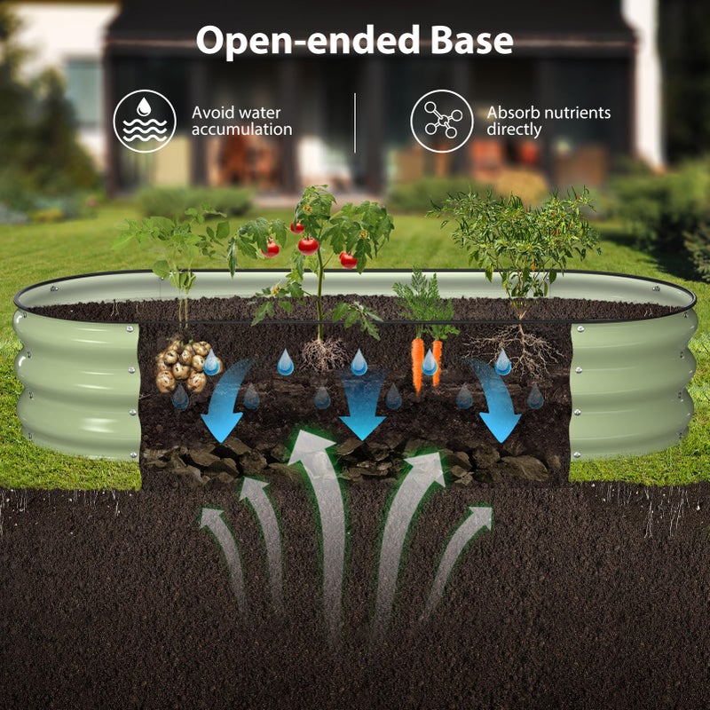 Winpull Raised Garden Bed Kit, 5x2x1 ft Galvanized Planter Box Outdoor with Safety Edging, Large Metal Raised Beds for Gardening Vegetables Flower Fruits (Avocado Green) - Image 4