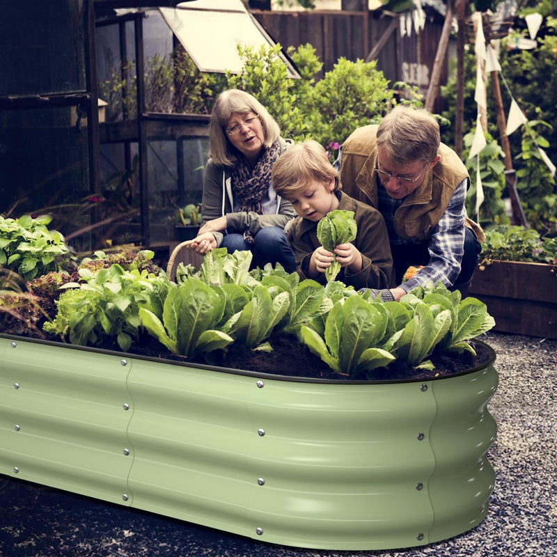 Winpull Raised Garden Bed Kit, 5x2x1 ft Galvanized Planter Box Outdoor with Safety Edging, Large Metal Raised Beds for Gardening Vegetables Flower Fruits (Avocado Green) - Image 5