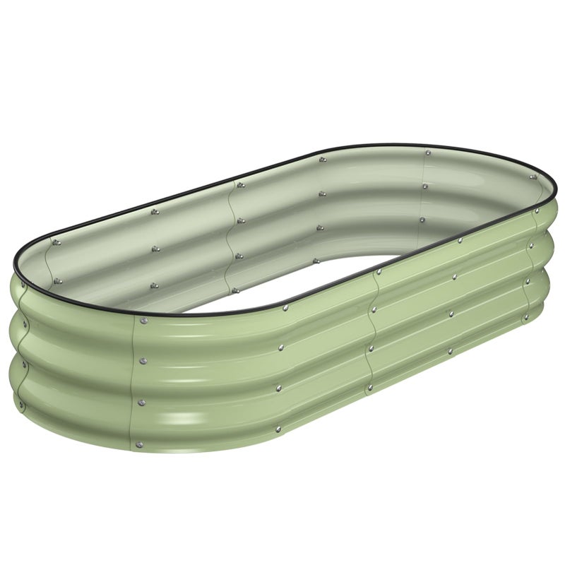 Winpull Raised Garden Bed Kit, 5x2x1 ft Galvanized Planter Box Outdoor with Safety Edging, Large Metal Raised Beds for Gardening Vegetables Flower Fruits (Avocado Green) - Image 1