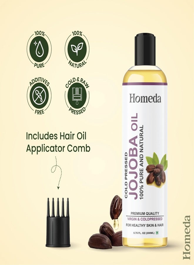 HOMEDA زيت الجوجوبا المعصور على البارد من هوميدا لنمو الشعر، ونضارة الوجه، والبشرة (200 مل) نقي 100%، عضوي، بكر وغير مكرر - Image 5