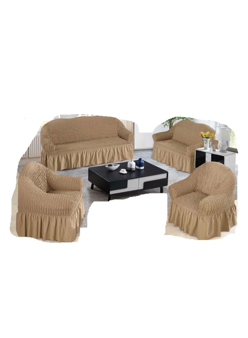 7 Seater (3+2+1+1) Super Stretchable Anti-Wrinkle Slip Resistant Sofa Cover Set