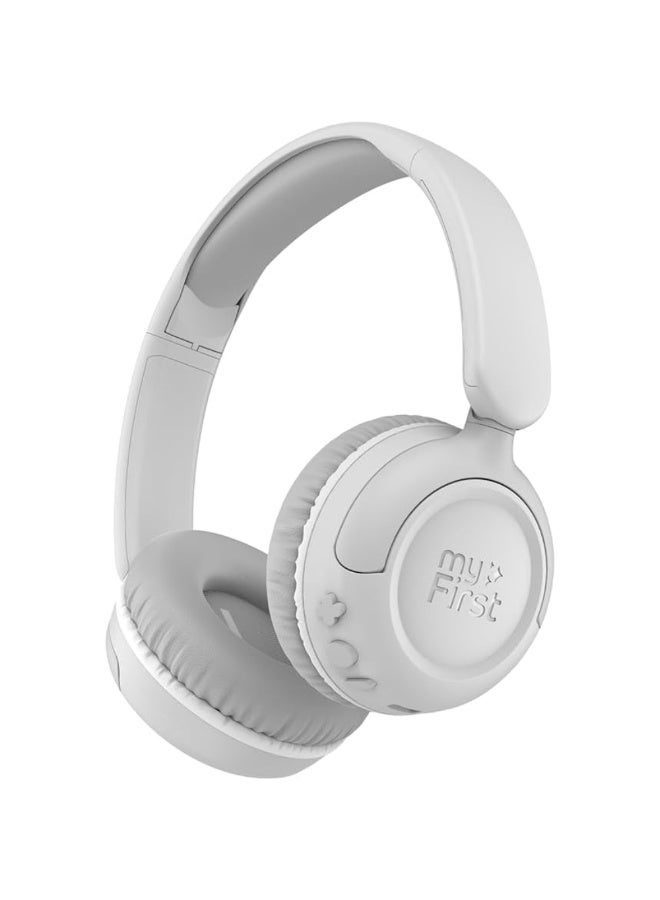 myFirst CareBuds Max - Wireless Headphones for Kids with Microphone Interchangeable EarPads Smart Volume Limit 52 Hours Playtime Fast Charging (Mist White) - Image 1